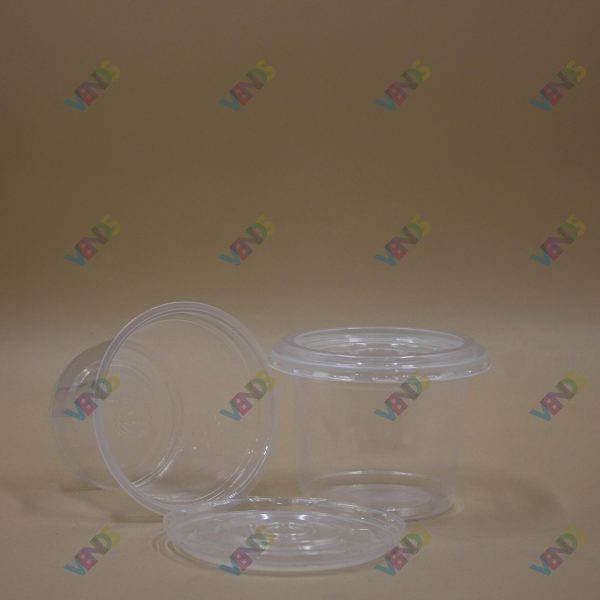Qatiq Qabi Plastik Qapaqli Seffaf 250ML D-94 (4/250 ed)