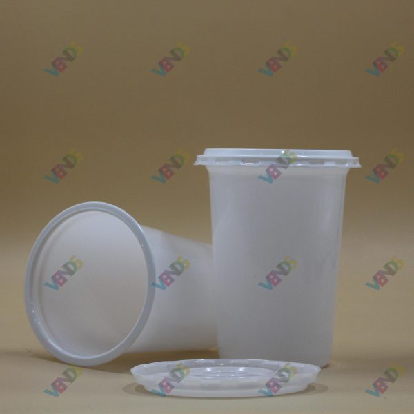 Qatiq Qabi Plastik Qapaqli Seffaf 500ML D-115 (4/250 ed)